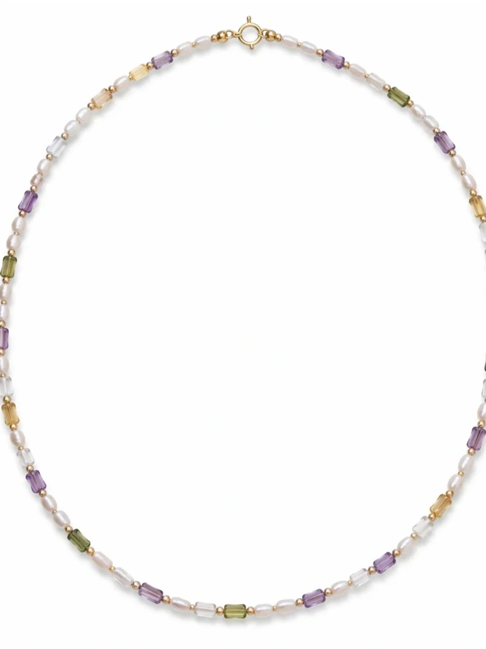 Dainty Multicolor Beaded Choker Necklace Gold Accent Minimalist Layering Jewelry - Picture 2 of 2
